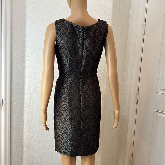 Maxandcleo Dress Size 2 Scoop Neck Sleeveless Metallic Slimming Ruched Mini - Picture 7 of 9